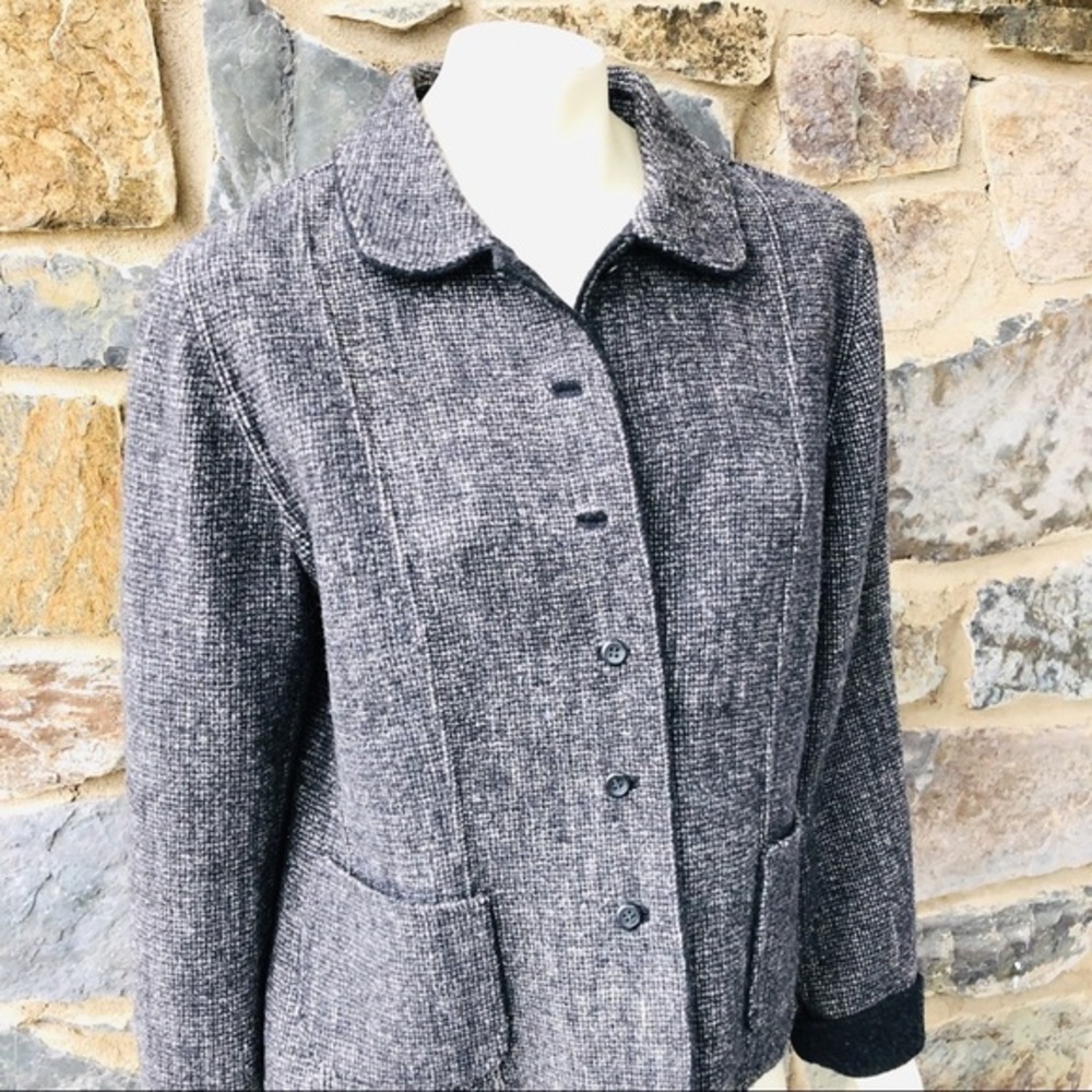 Pendleton Gray Textured Wool Blend Button-Up Jacket - Picture 3 of 5